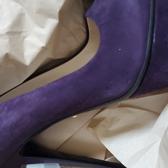 NWT Authentic Prada Suede Purple Platform Heels - Picture 5 of 7